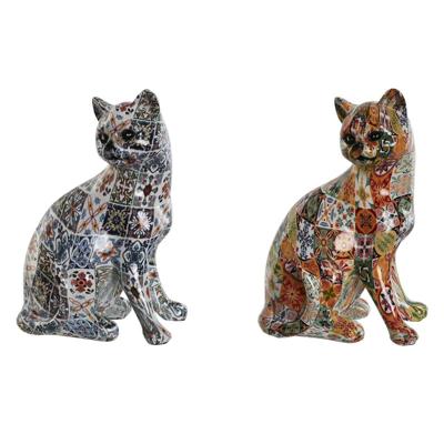 Decoratieve figuren Home ESPRIT Multicolour Kat Mediterrane 11 x 10 x 16 cm (2 Stuks) Decoratieve figuren Home ESPRIT Multicolour Kat Mediterrane 11 x 10 x 16 cm (2 Stuks)