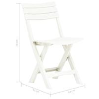 VidaXL Opklapbare stoelen, 2 stuks, wit plastic - thumbnail