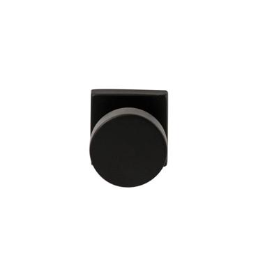 Hardbrass Knopkruk Piano op vierkant rozet - zwart