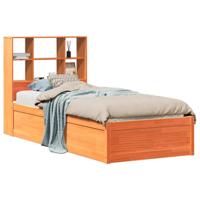 Bedframe zonder matras massief grenenhout wasbruin 75x190 cm - thumbnail