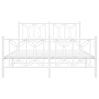 Bedframe met hoofd- en voeteneinde metaal wit 135x190 cm - thumbnail