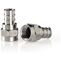 Nedis CSBW41913ME F-connector Weerbestendig Mannelijk - Voor 5,5 Mm Coaxkabels 2 Stuks Metaal - thumbnail