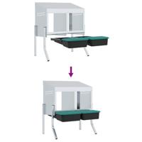 Kippennestkast 2 compartimenten met poten gegalvaniseerd staal - thumbnail