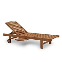 Teak ligbed met wielen Natural Buitengewoon de Boet - Buitengewoon de boet - thumbnail