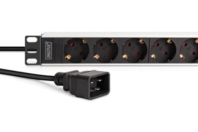 Digitus DN-95440 19 inch 19inch-patchkast Geaarde contactdoos Incl. 2 metalen houders Zilver, Zwart