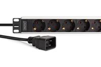 Digitus DN-95440 19 inch 19inch-patchkast Geaarde contactdoos Incl. 2 metalen houders Zilver, Zwart - thumbnail