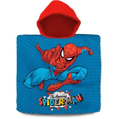 Spiderman Badponcho 60x120 cm Katoen/Rood/Blauw Spiderman Badponcho 60x120 cm Katoen/Rood/Blauw