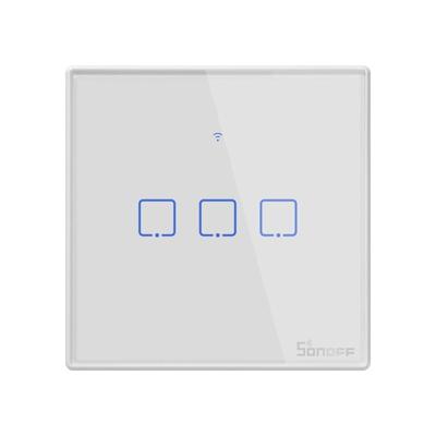 Sonoff T2 Touch 86mm 1 gang 3 manier gehard glaspaneel muur schakelaar Smart Home licht Touch switch compatibel met Alexa en Google Home AC 100V-240