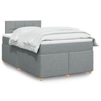 Boxspring met matras stof lichtgrijs 120x200 cm - thumbnail