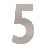 Huisnummer 5 XXL hoogte 500mm rvs geborsteld - thumbnail
