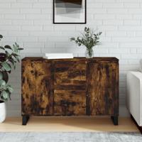 Dressoir 104x35x70 cm bewerkt hout gerookt eikenkleurig - thumbnail