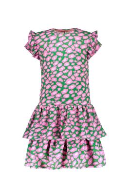 B.Nosy zomer jurk meisjes - groen/roze AOP - Delphi