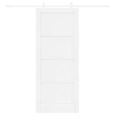 Schuifdeur Wit 83 x 202 cm Massief grenenhout en staal