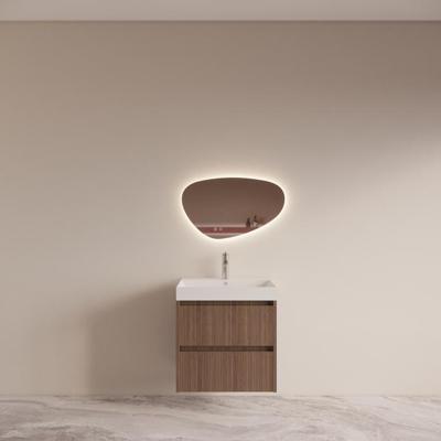 Badmeubelset BWS Riga Met Lako Wastafel Wit 60 cm Donker Eiken Japandi