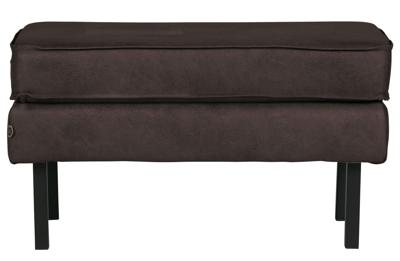 WOOOD Hocker 'Rodeo' Eco leder, kleur Zwart