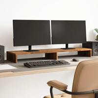 VidaXL Monitorstandaard 100x27x10 cm bewerkt hout oud houtkleurig - thumbnail