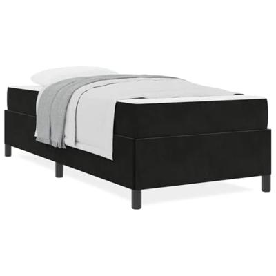 Bedframe met matras Zwart en Wit en Zwart 100 x 200 cm Fluweel