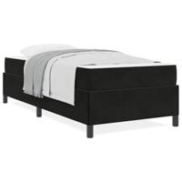 Bedframe met matras Zwart en Wit en Zwart 90 x 190 cm Fluweel - thumbnail