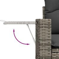 6-delige Loungeset met kussens poly rattan grijs - thumbnail