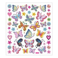 Creativ Company Stickers bloemen en vlinders, 1 vel - thumbnail
