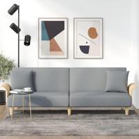 Slaapbank met armleuningen stof lichtgrijs - thumbnail