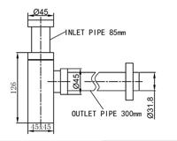 Wiesbaden Star sifon vierkant 5/4" x 32 mm geborsteld staal - thumbnail
