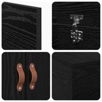 Bedframe met opslag Zwart eiken 190 x 90 x 31.5 cm Bewerkt hout - thumbnail