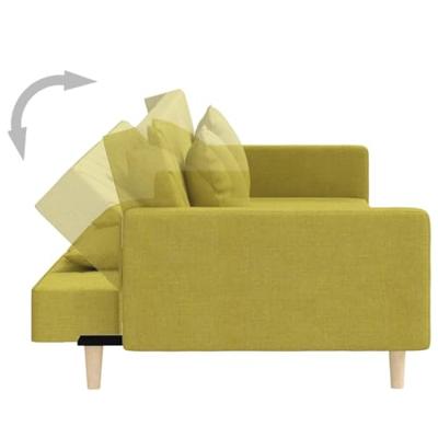 Slaapbank 2-zits met 2 kussens stof groen