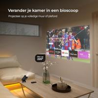 Lumenix NEO Mini Beamer, 1080p Full HD, Autofocus & 4D Keystone, Stofvrij ontwerp, WiFi 6 & Bluetooth 5.0, HDMI & USB, Wit, Thuisbioscoop (Zwart) - thumbnail