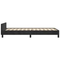 Bedframe met hoofdeinde fluweel zwart 90x190 cm - thumbnail