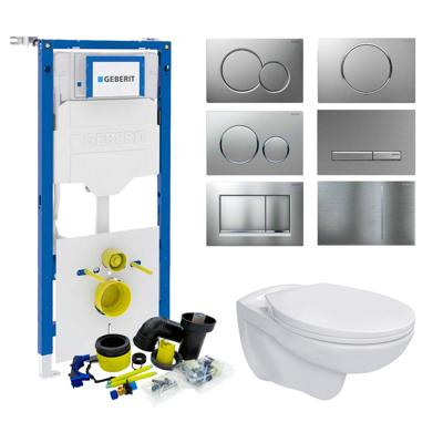 Geberit UP320 Toiletset Compleet | Inbouwreservoir | Basic Pro Randloos Wit | Met drukplaat | SET01