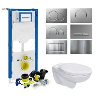 Geberit UP320 Toiletset Compleet | Inbouwreservoir | Basic Pro Randloos Wit | Met drukplaat | SET01 - thumbnail