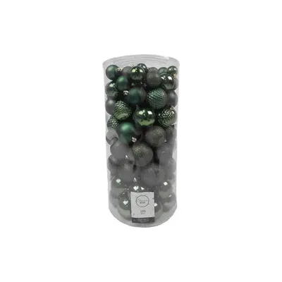 Decoris kerstbalmix kunststof 100st pine groen Decoris kerstbalmix kunststof 100st pine groen