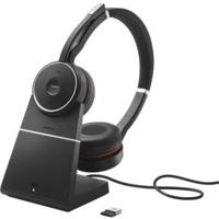Jabra 7599-848-199 Evolve 75 SE draadloze stereo Bluetooth headset - met noise cancelling microphone, ANC en oplaadhouder voor Google Meet en Zoom, werkt met alle andere platformen - zwart - thumbnail