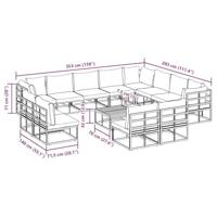 Tuinbankenset met kussen 13 pcs Zwart Aluminium - thumbnail