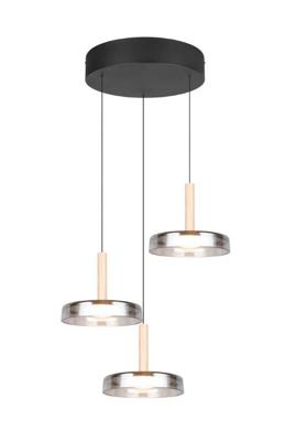 Trio 3-lichts led hanglampCeleste smoke glas - 354930332