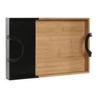 Snackdienblad Home ESPRIT Zwart Natuurlijk Modern 42 x 27 x 4,5 cm - thumbnail