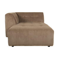 HKliving Vint bank left divan Corduroy Rib Brown - thumbnail