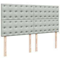 Boxspring met matras fluweel lichtgrijs 80x200 cm - thumbnail