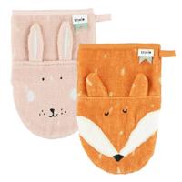 Trixie washandjes - mrs rabbit en mr. fox, 2st. - thumbnail