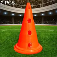 2 stuks multifunctioneel opleiding geperforeerde wegversperring ronde onderkant teken Barrel(Orange) - thumbnail