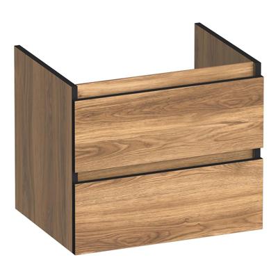 Brauer Joy Edge Onderkast 60 cm - met 2 Softclose Lades Greeploos en 1 Sifon Uitsparing - Honey