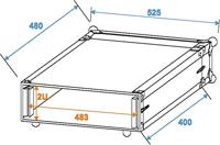 Roadinger CO DD 19 inch rack 2 HE Hout Incl. greep - thumbnail