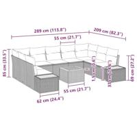 6-delige Tuinbankenset met kussens poly rattan acacia beige - thumbnail
