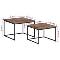 Tafeltjesset 2 st massief teakhout - thumbnail