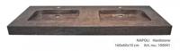 BWH Design Napoli hardsteen wastafel zwart 160 cm - thumbnail