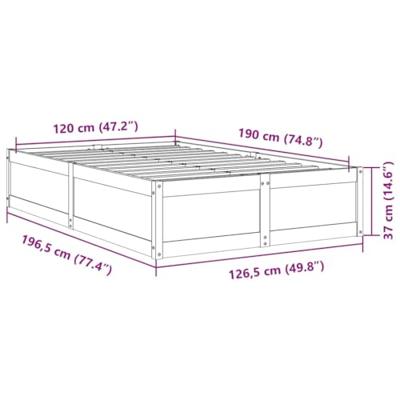 Bedframe zonder matras massief grenenhout wit 120x190 cm Bedframe zonder matras massief grenenhout wit 120x190 cm