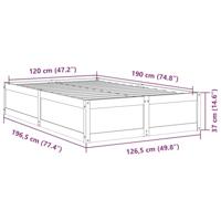 Bedframe zonder matras massief grenenhout wit 120x190 cm - thumbnail