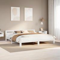 Bedframe zonder matras massief grenenhout wit 180x200 cm - thumbnail