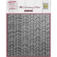 Nellie's Choice • 3d embossing folder achtergrond chevron 15x15cm - thumbnail